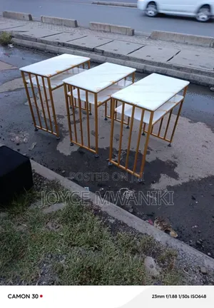 Gold and White Nail Tables 