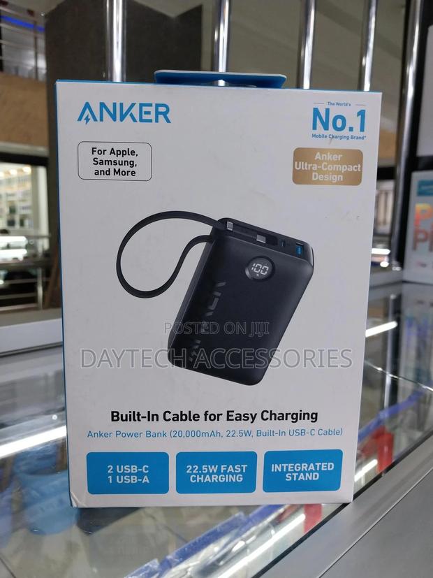 20000 Mah Anker 335 Power Bank Powercore 22.5w Type-C Cable