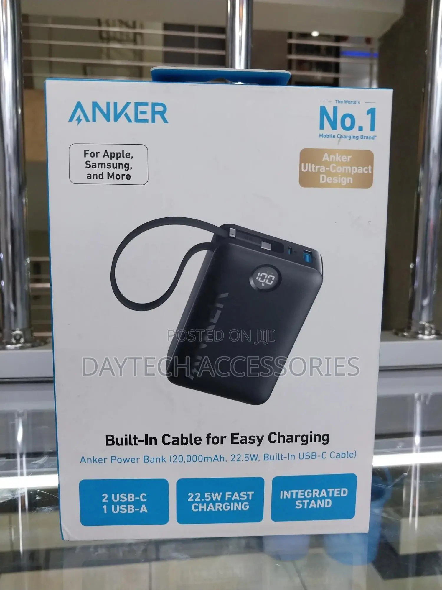 20000 Mah Anker 335 Power Bank Powercore 22.5w Type-C Cable