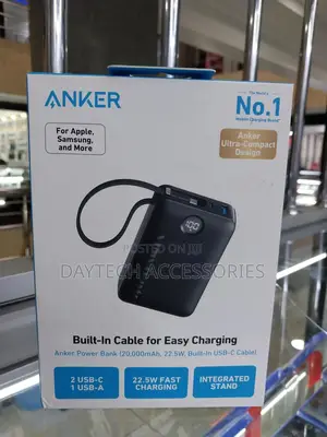 Anker 335 Powerbank Powercore 22.5w Built-in Usb-C Cable