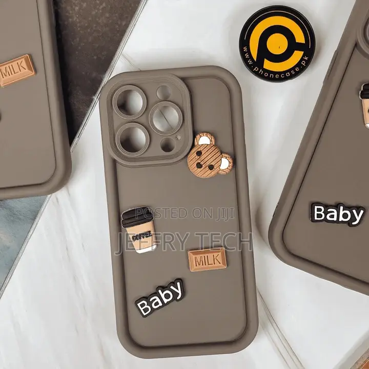 iPhone 13 Pro Cute 3d Bear Coffee Milk Candy Icons Liquid