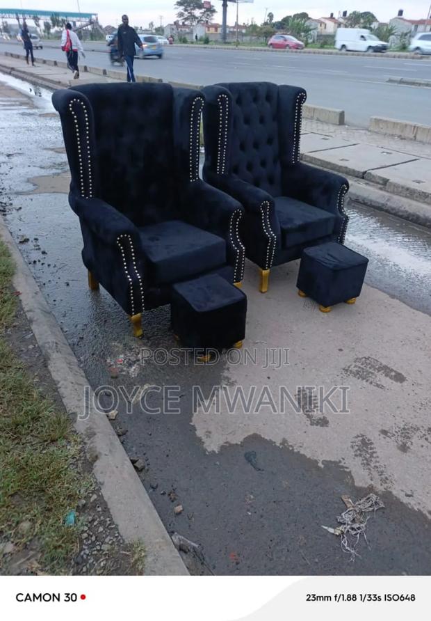 2 Pedicure Seats or Queen Chairs, Black and Gold
