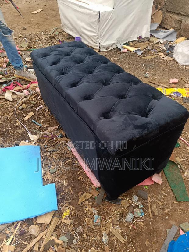 Ottoman Waiting Seat, Black 2 Seater - main view