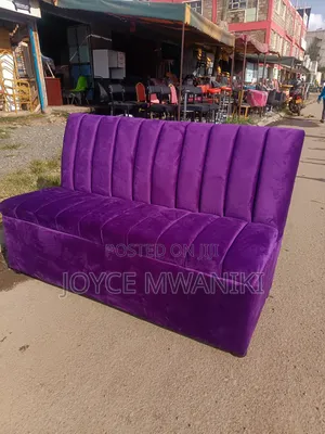 Salon Waiting Bench, 3 Seater Purple 