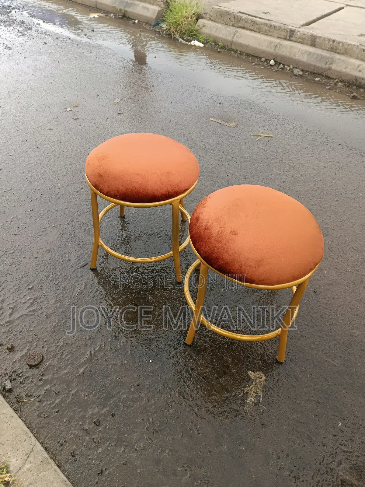 Pedicure Stools, Burnt Orange 