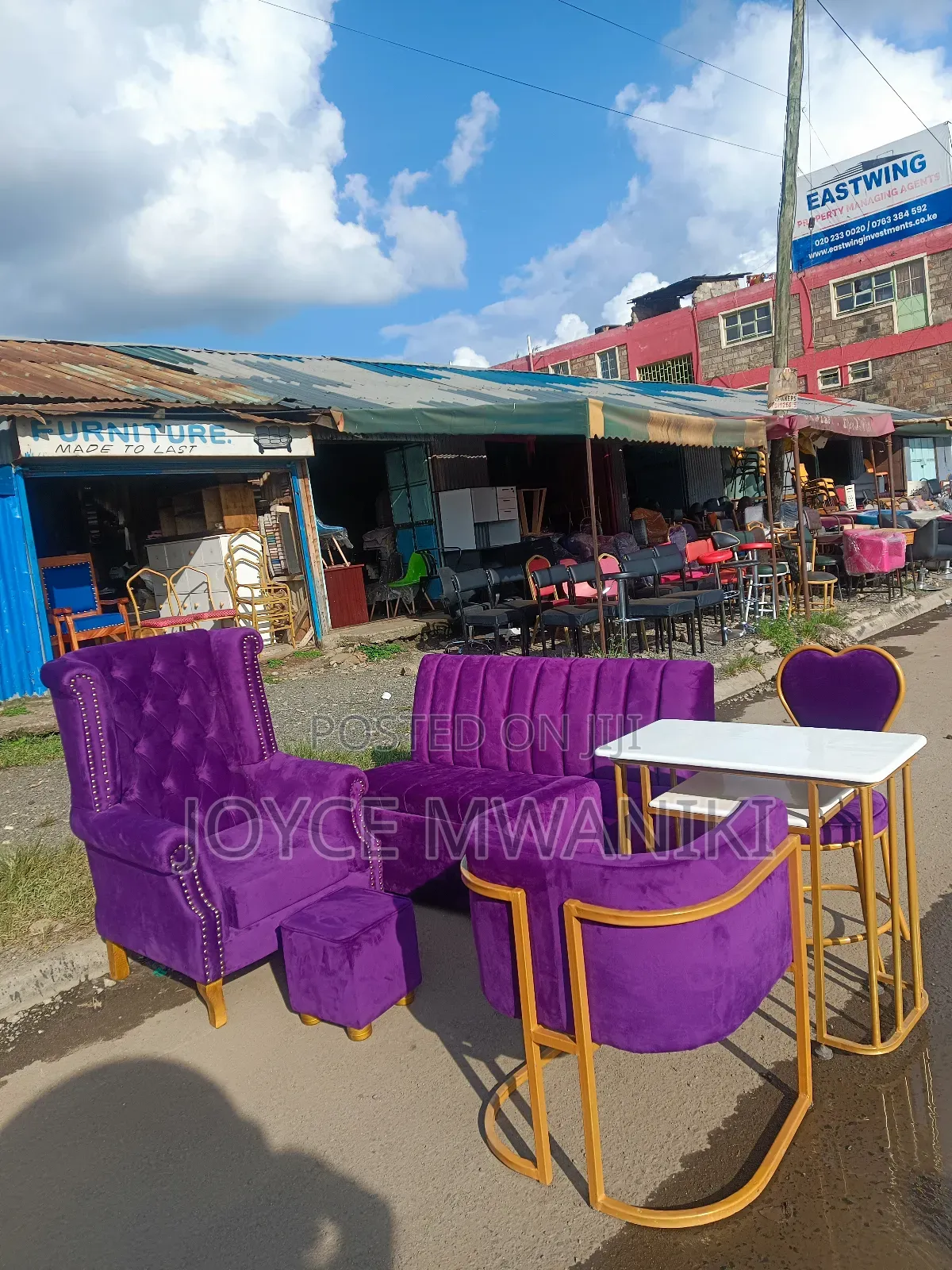 Pedicure Set, Manicure Set and a Waiting Bench, Purple