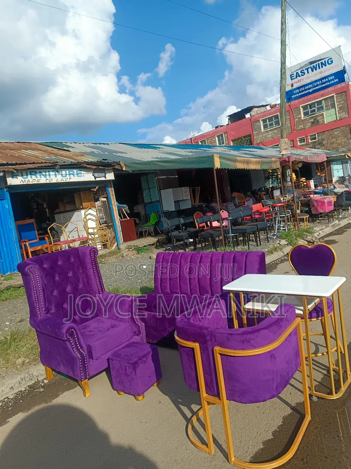 Pedicure Set, Manicure Set and a Waiting Bench, Purple
