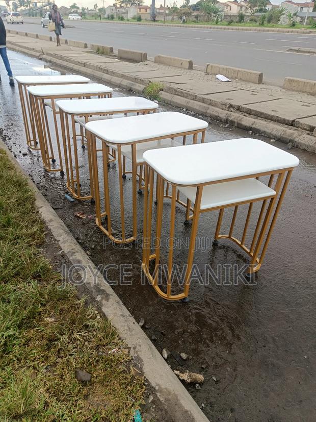 Manicure Tables, White Marble and Gold - thumbnail 3
