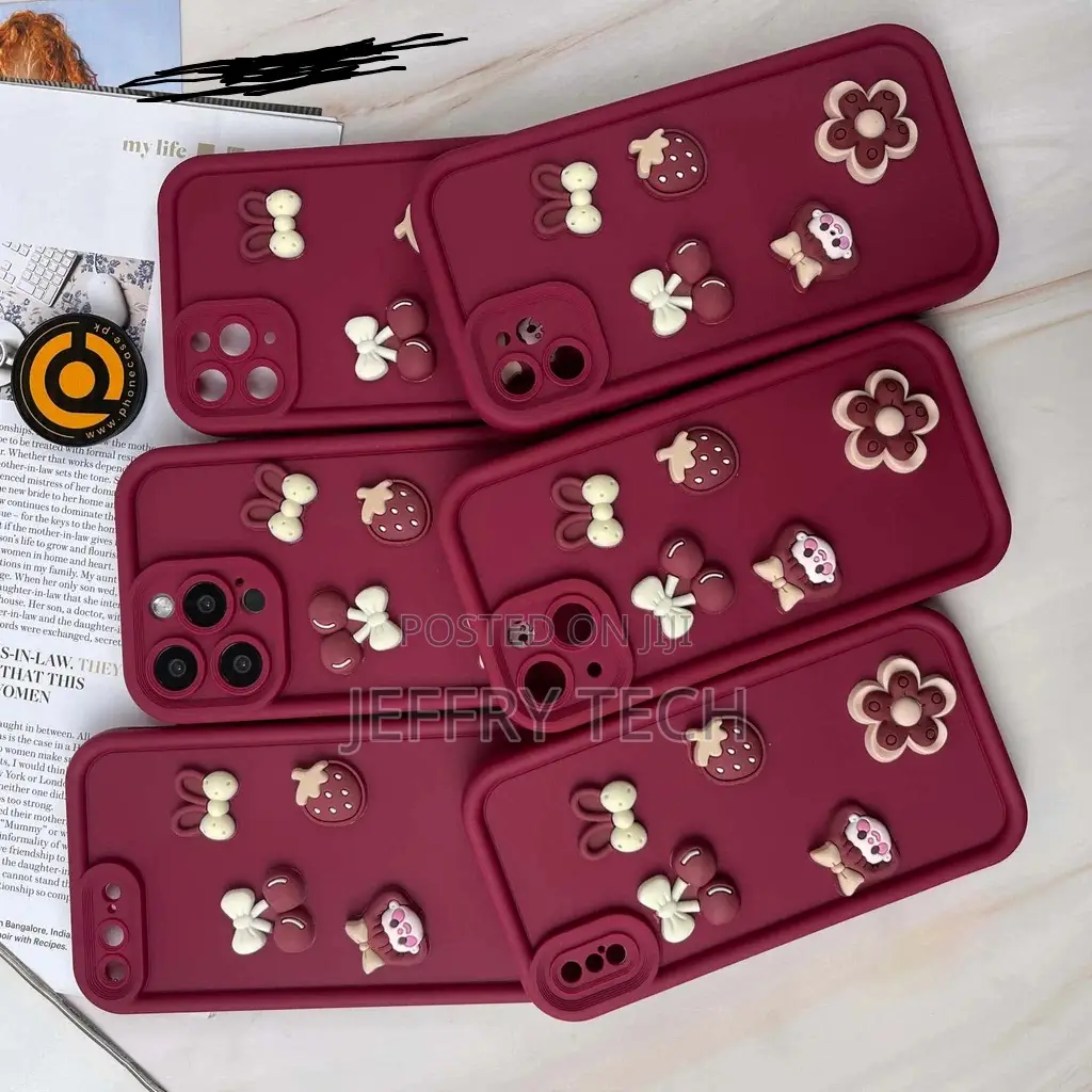 iPhone 7 Plus/ 8 Plus Cute 3d Cherry Flower Icons Silicon Ca