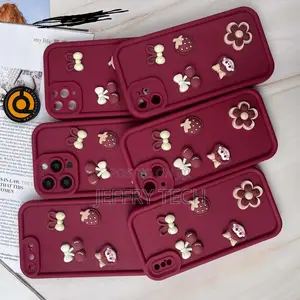 iPhone 7 Plus/ 8 Plus Cute 3d Cherry Flower Icons Silicon Ca
