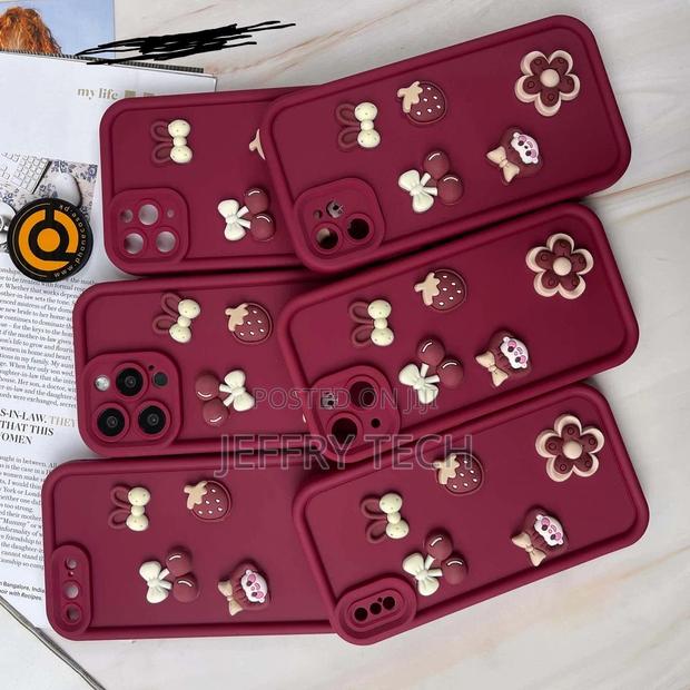 iPhone 7 Plus/ 8 Plus Cute 3d Cherry Flower Icons Silicon Ca - thumbnail 2