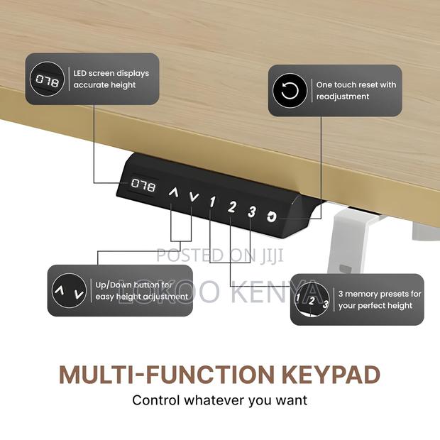 Office Desk: 1400mm Electronic Height Adjustable Office Desk - thumbnail 2
