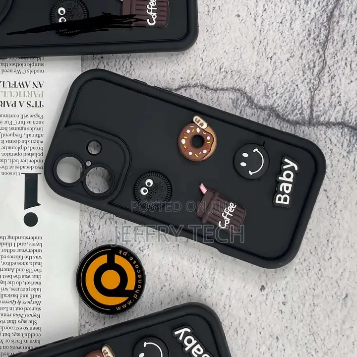 iPhone 16 Plus Donut Coffee Cookie Icons Liquid Silicon Ca