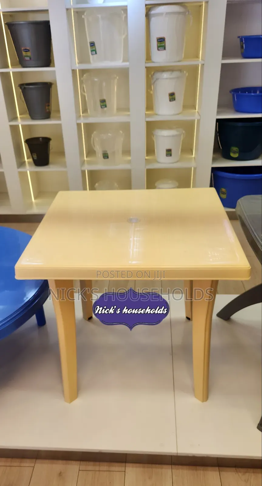 Cream Square Kenpoly Plastic Table