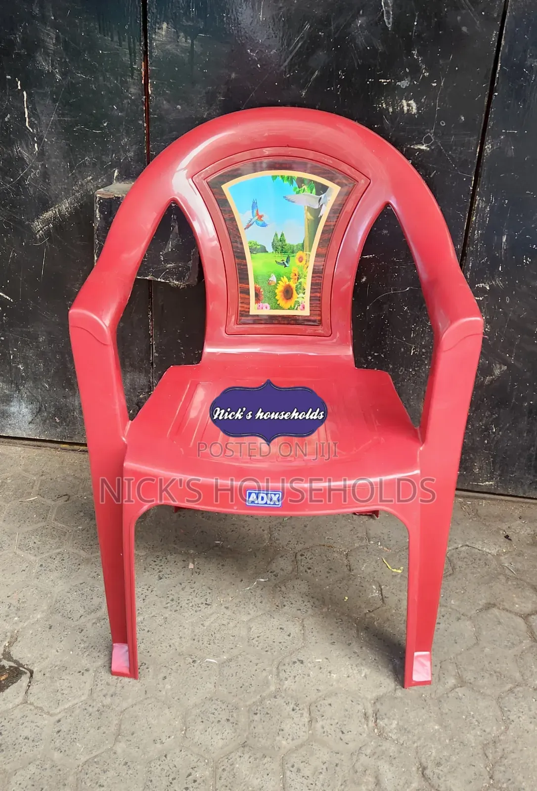 Maroon Plastic Chair Adix Flower Chairs