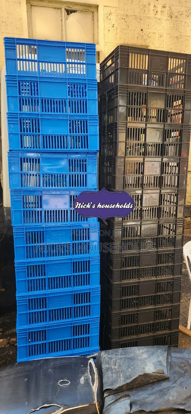 Crate (Quality Plastic Crates Blue,And Black)