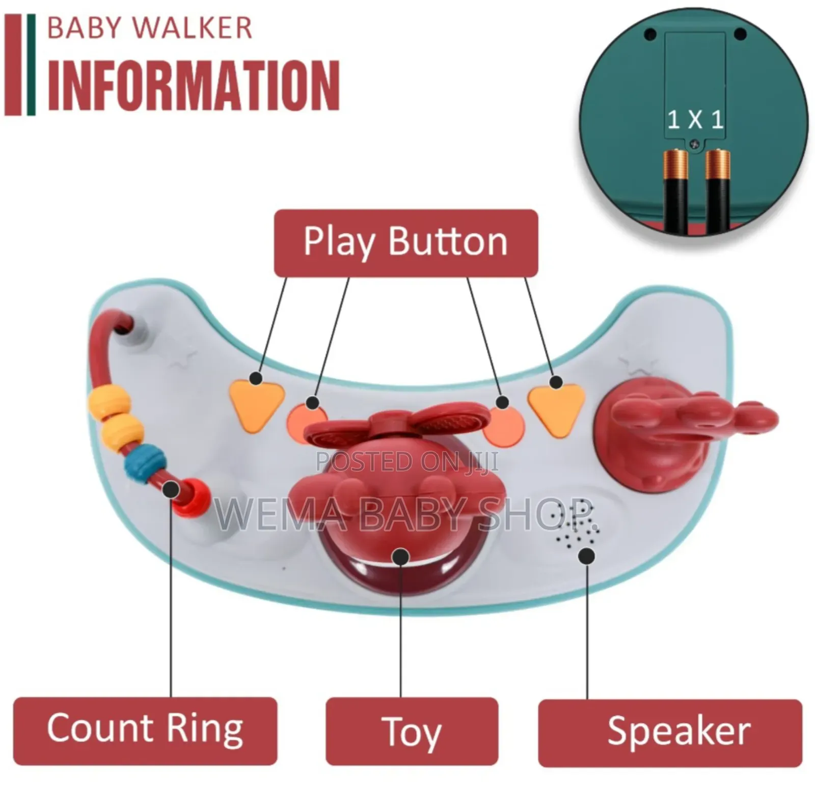 4 in 1 Multifunction Musical Foldable Baby Walker