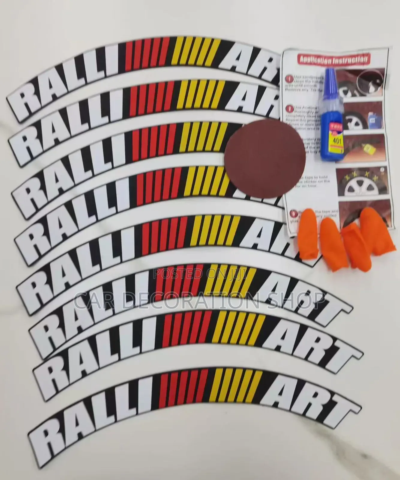 Ralliart Rubber Permanent Tire Stickers 8pc