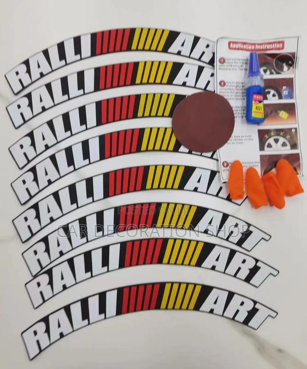 Ralliart Rubber Permanent Tire Stickers 8pc