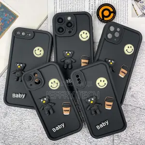 iPhone 11 Pro Cute 3d Black Bear Icons Liquid Silicon Case