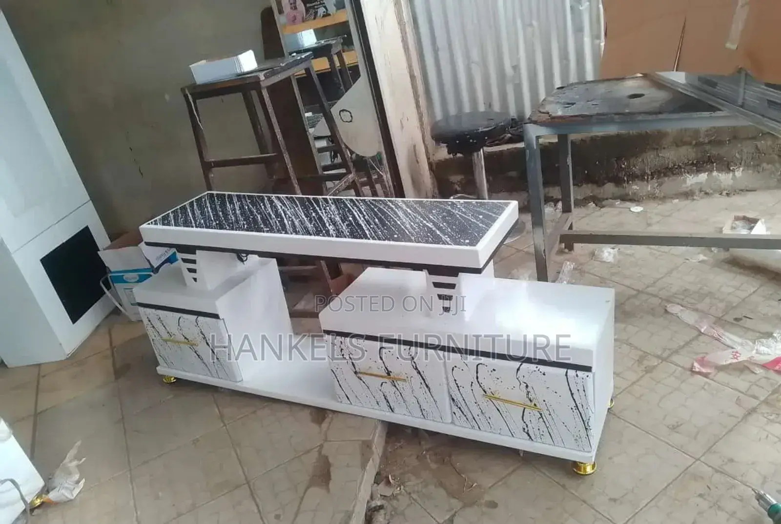 Black White Stripes Tv Stand