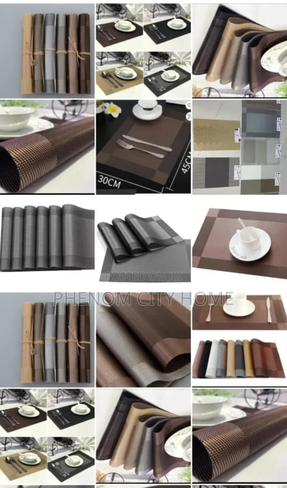 6 Piece PVC Placemats/Tablemats Available