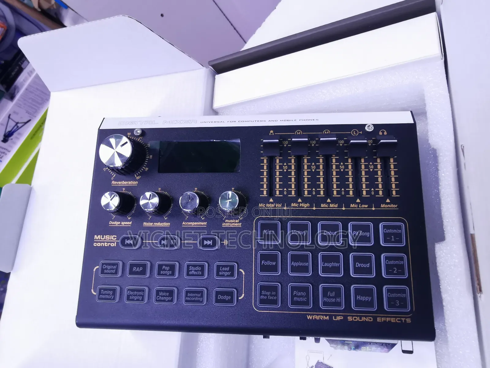 48v Phantom Live Streaming Audio Mixer Sound Card