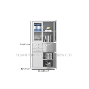 Cabinets:Light Gray Storage Locker With Built-in Safe