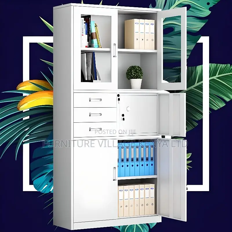 Cabinets:Light Gray Storage Locker With Built-in Safe
