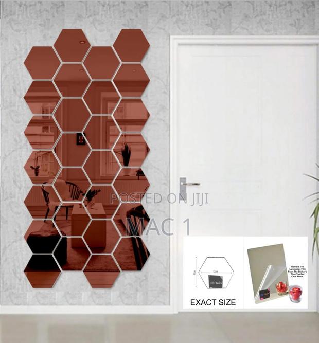 Hexagonal Mirrors 12 Pieces Per Set - thumbnail 3
