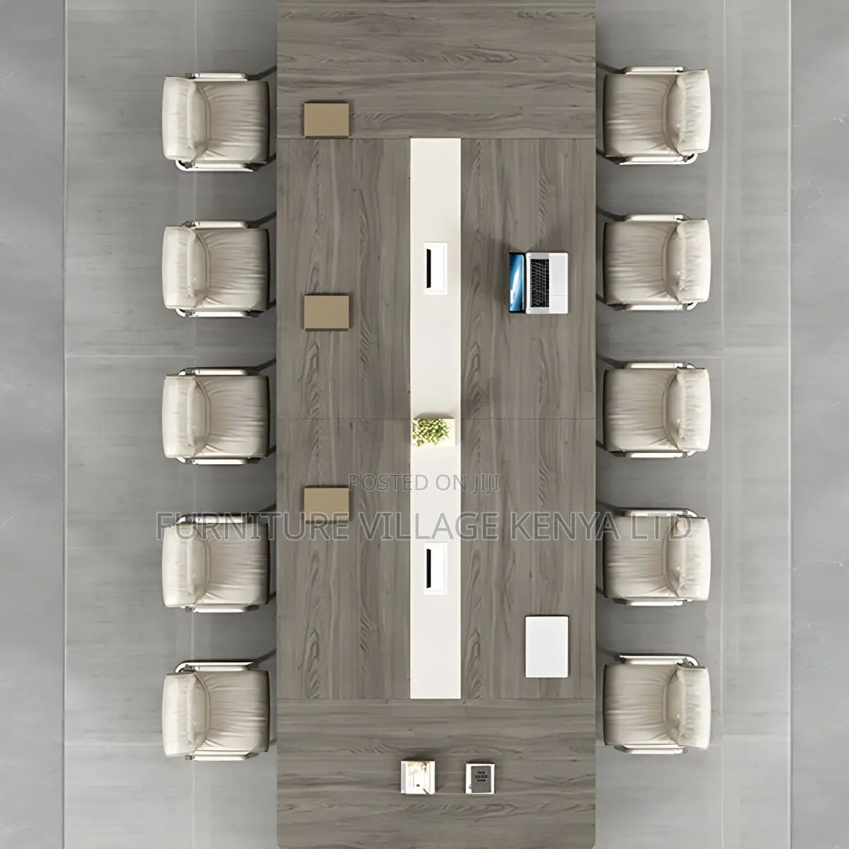 Boardroom Tables:3-Meters Brown Wood Finish Meeting Table