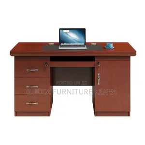 Office Table:140cm Executive Work Desk With Built-in Storage