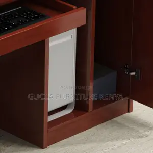 Office Table:140cm Executive Work Desk With Built-in Storage