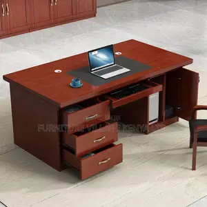 Office Tables:140cm Manager’S Desk With Built-in Drawers