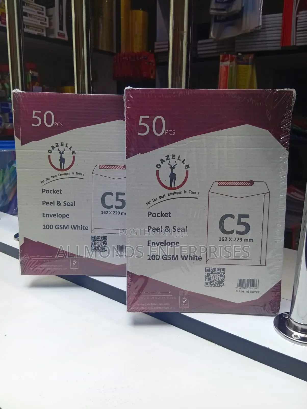 A Packet of Gazelle C5/A5 Peel Seel White Envelope- 50pcs