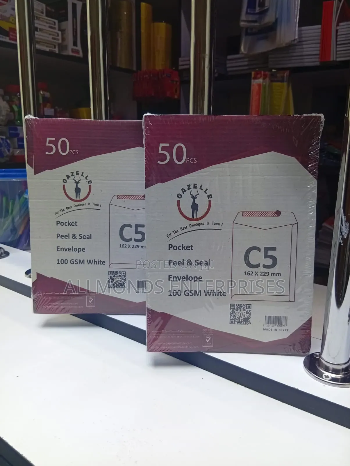 A Packet of Gazelle C5/A5 Peel Seel White Envelope- 50pcs