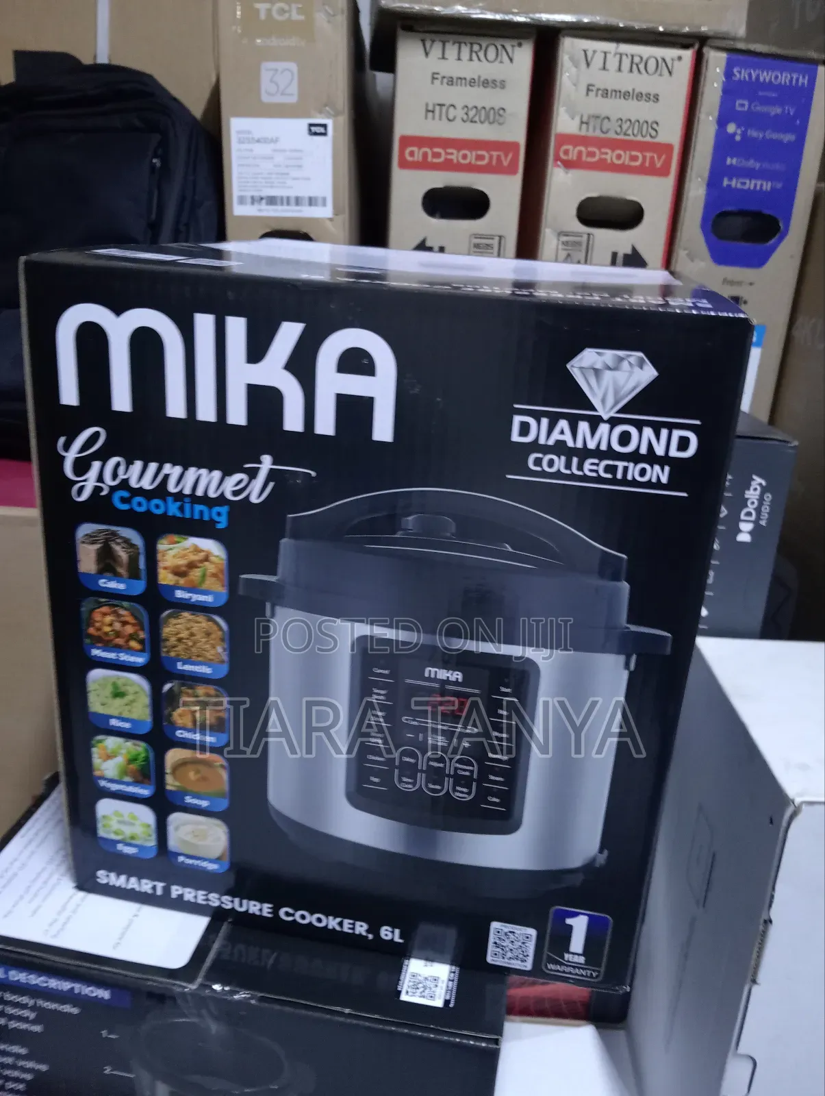Mika Electric Pressure Cooker, 6l, Stainless Steel Black