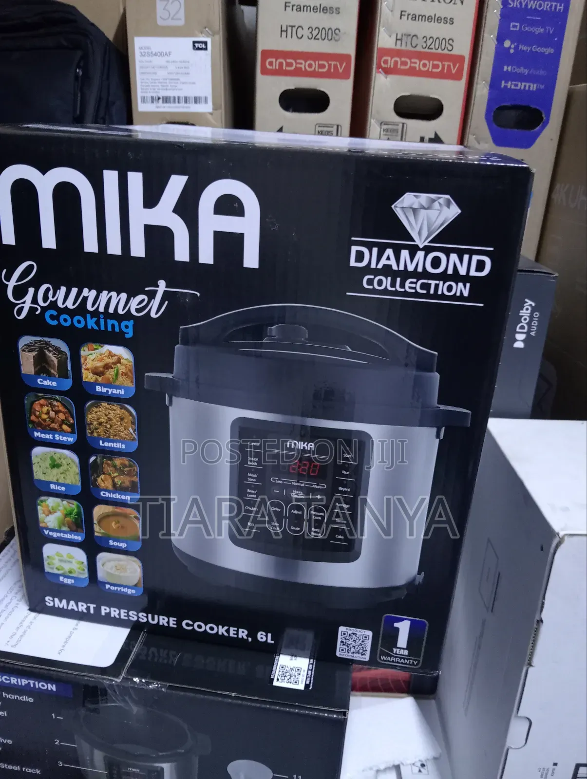 Mika Electric Pressure Cooker, 6l, Stainless Steel Black