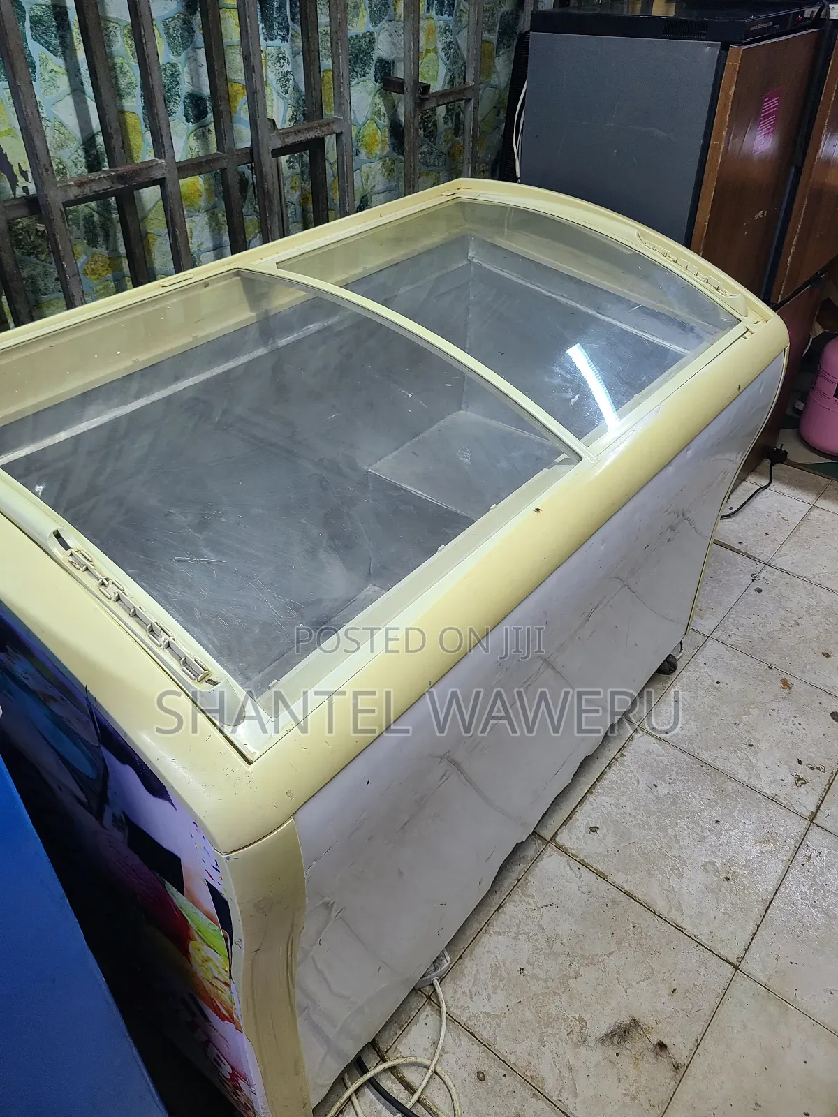 Display Freezer White Deep On