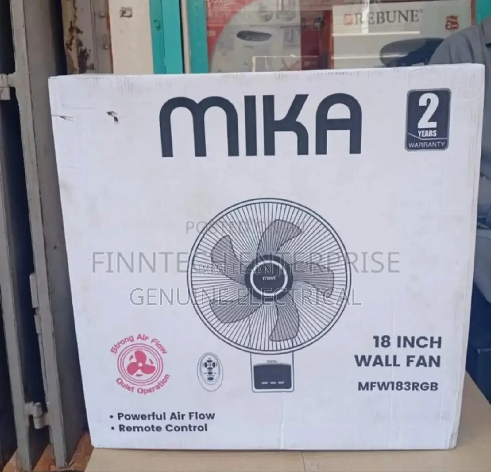Mika 18" Inches Remote Control Wall Fan