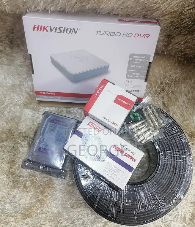 ((New CCTV Hikvision 1 CCTV Camera System Kit 4 Channel DVR