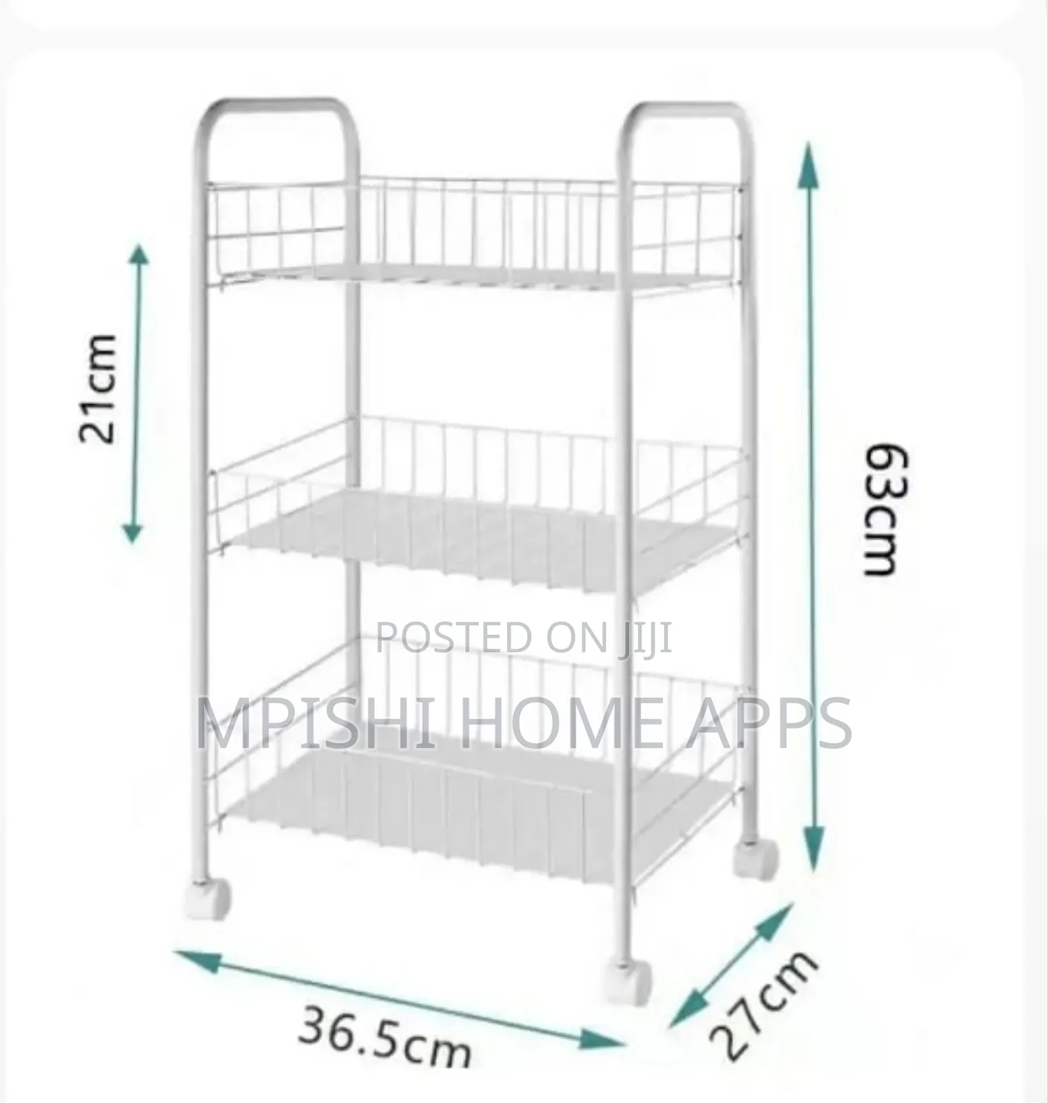 3 Tier Storage Trolley With Wheels