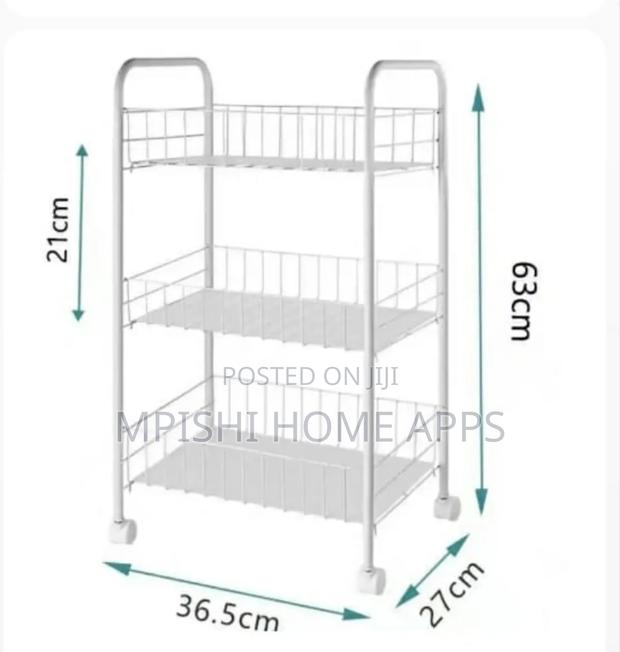 3 Tier Storage Trolley With Wheels - thumbnail 3
