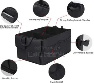 Heavy Duty Foldable Car Boot Organizer With Compartments