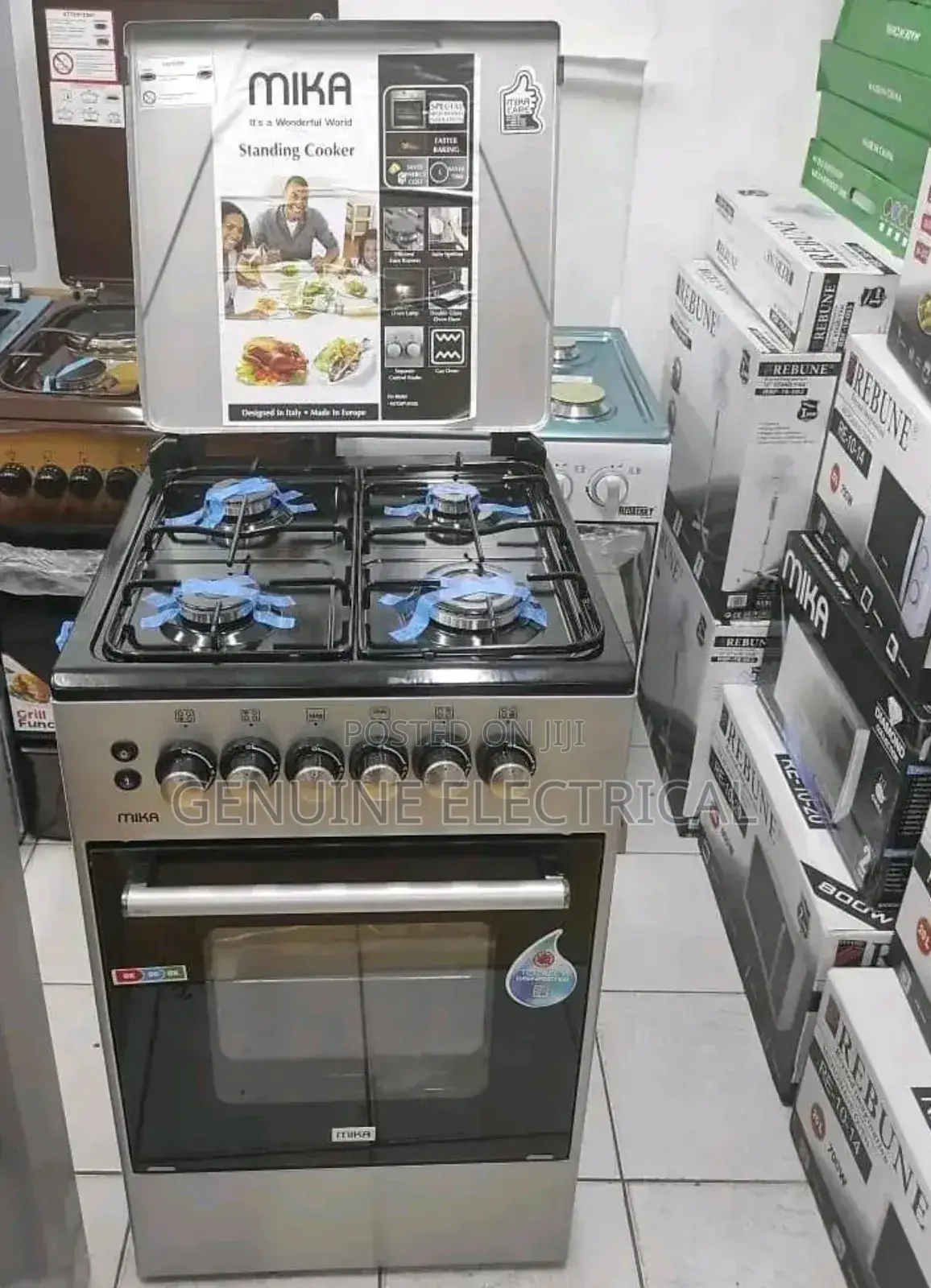 Mika 50*60 3g+1e Standing Cooker Electric Oven{Silver}