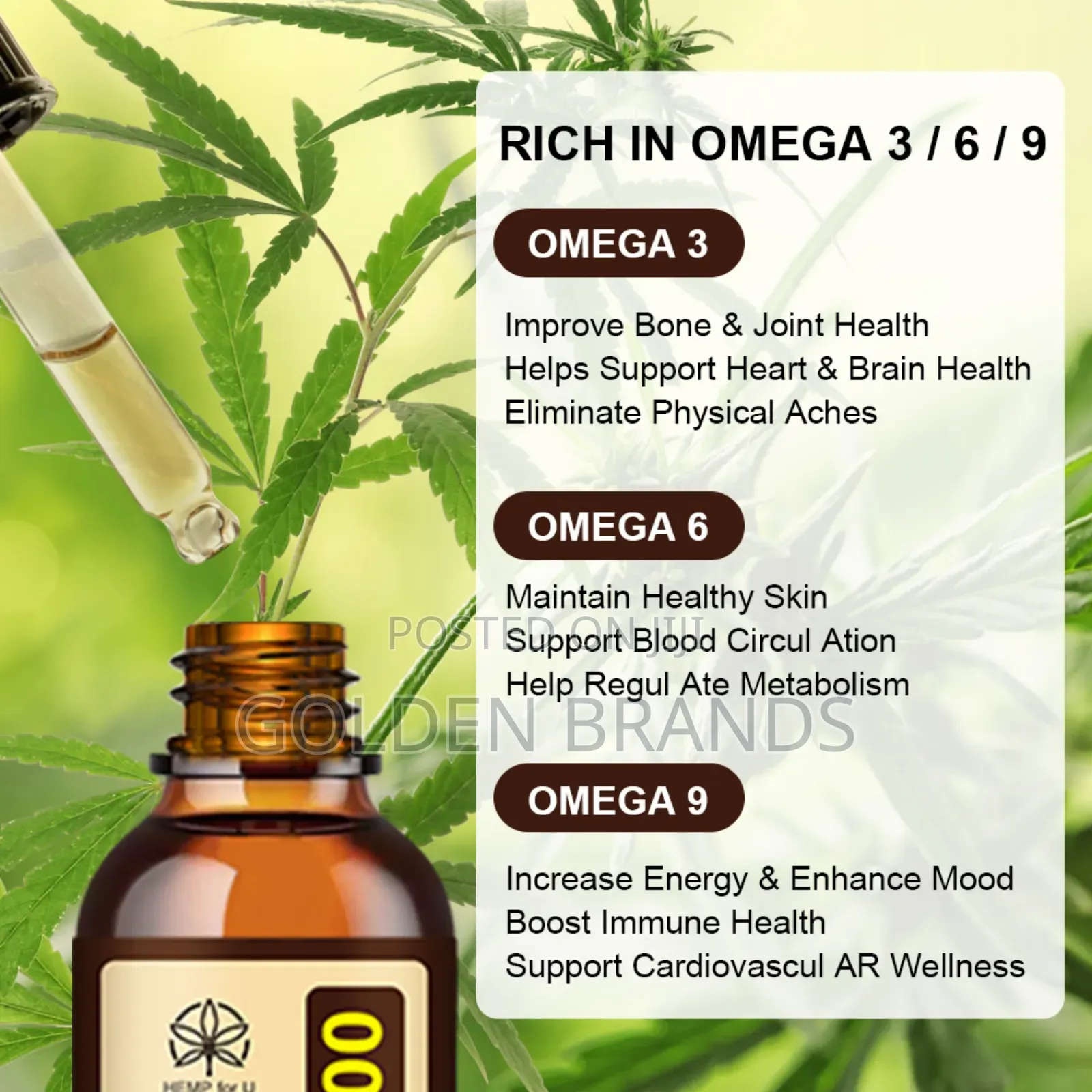 Powerful CBD Oil Rich in Omega 3-6-9 for Total Wellness