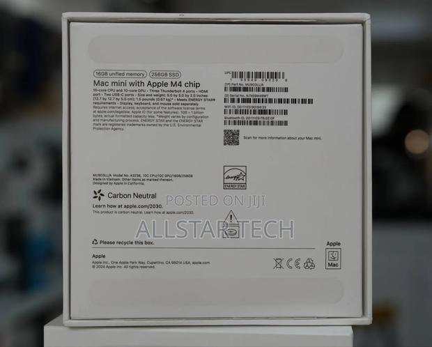 Desktop Computer Apple Mac Mini 16GB Apple M4 SSD 256GB - thumbnail 3