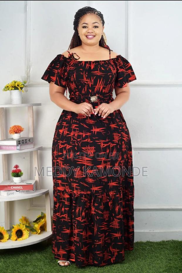 Designer Wedding/ Church/Ruracio Red Print Long Dress