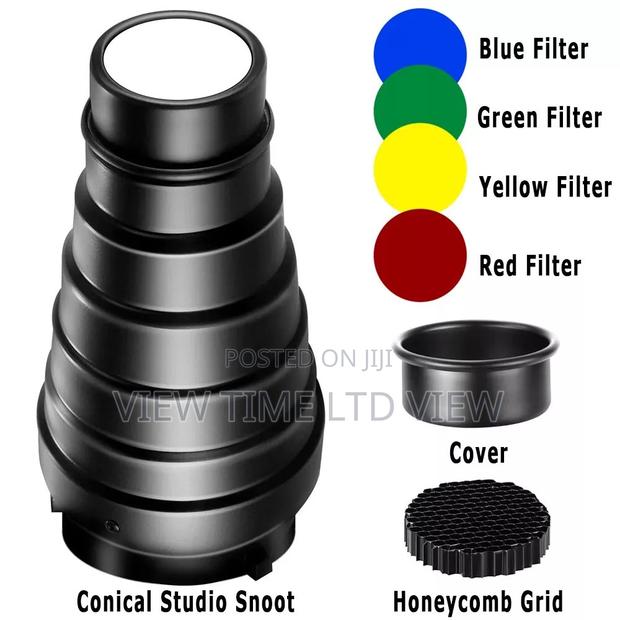 Adjustable Universal Conical Studio Snoot Honeycomb Grid - main view