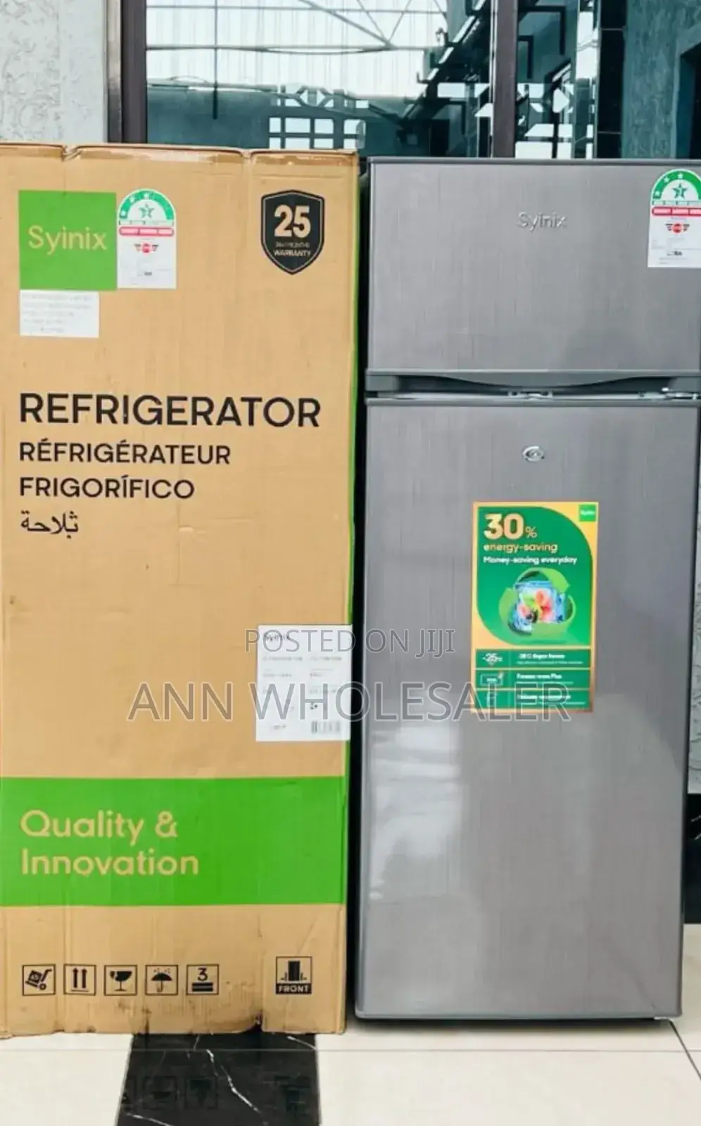 New Arrival Syinix 210ltrs Double Door Refrigerator